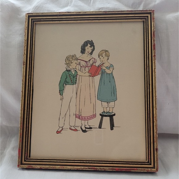 Vintage Other - Vintage Framed Children's Costume Bookplate